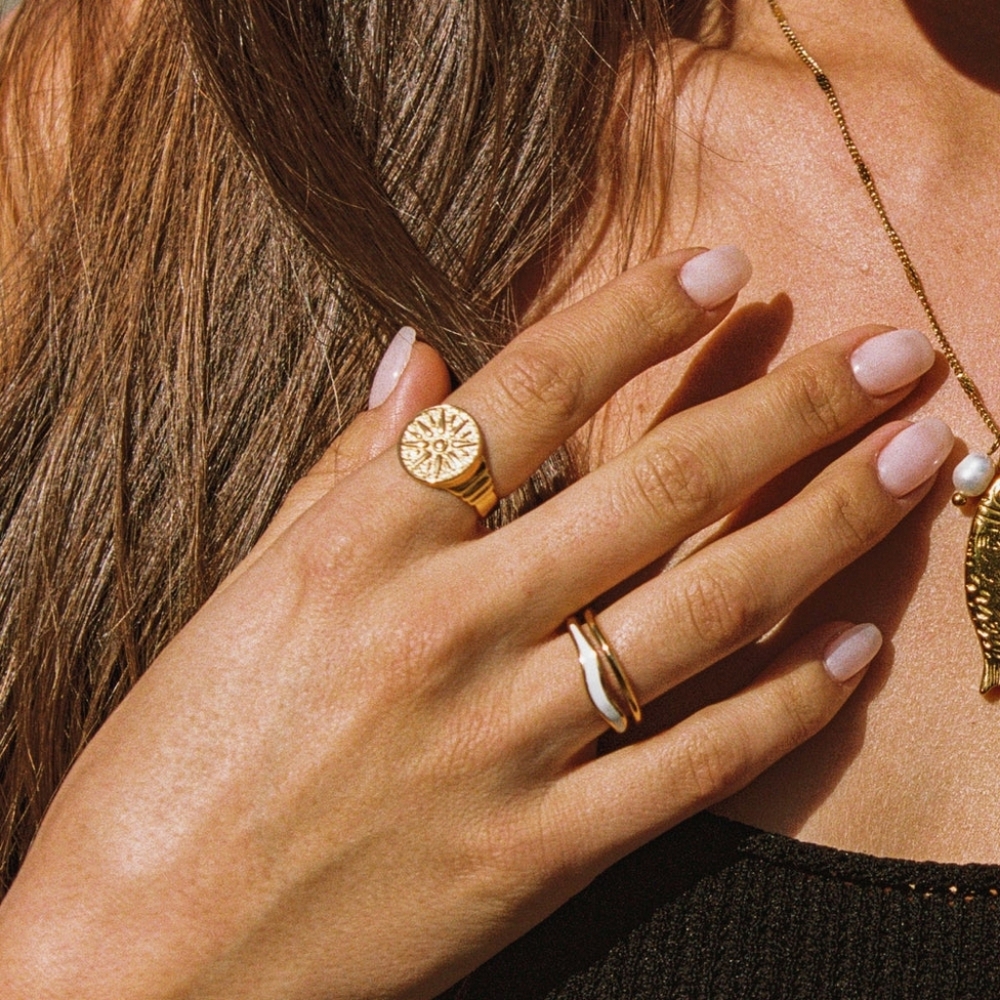 Atolea Golden Sun Ring Size 7